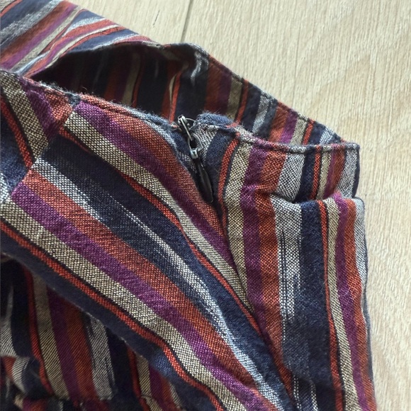 Roxy Multicolor Striped High Low Midi Dress Cotton Women’s Size Medium - Picture 8 of 13